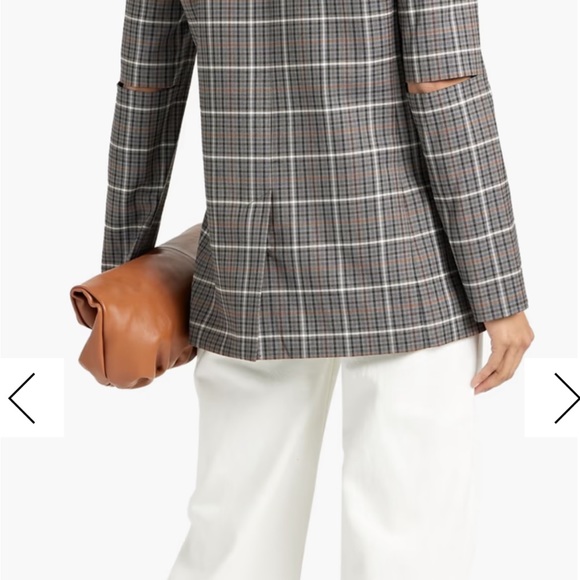 NWT Tibi Gabe cutout checked Twill Blazer Size 2 - Picture 3 of 12